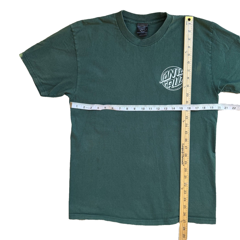 Santa Cruz Skateboards Graphic T-Shirt Mens Medium Green Vintage Faded - Picture 4 of 7